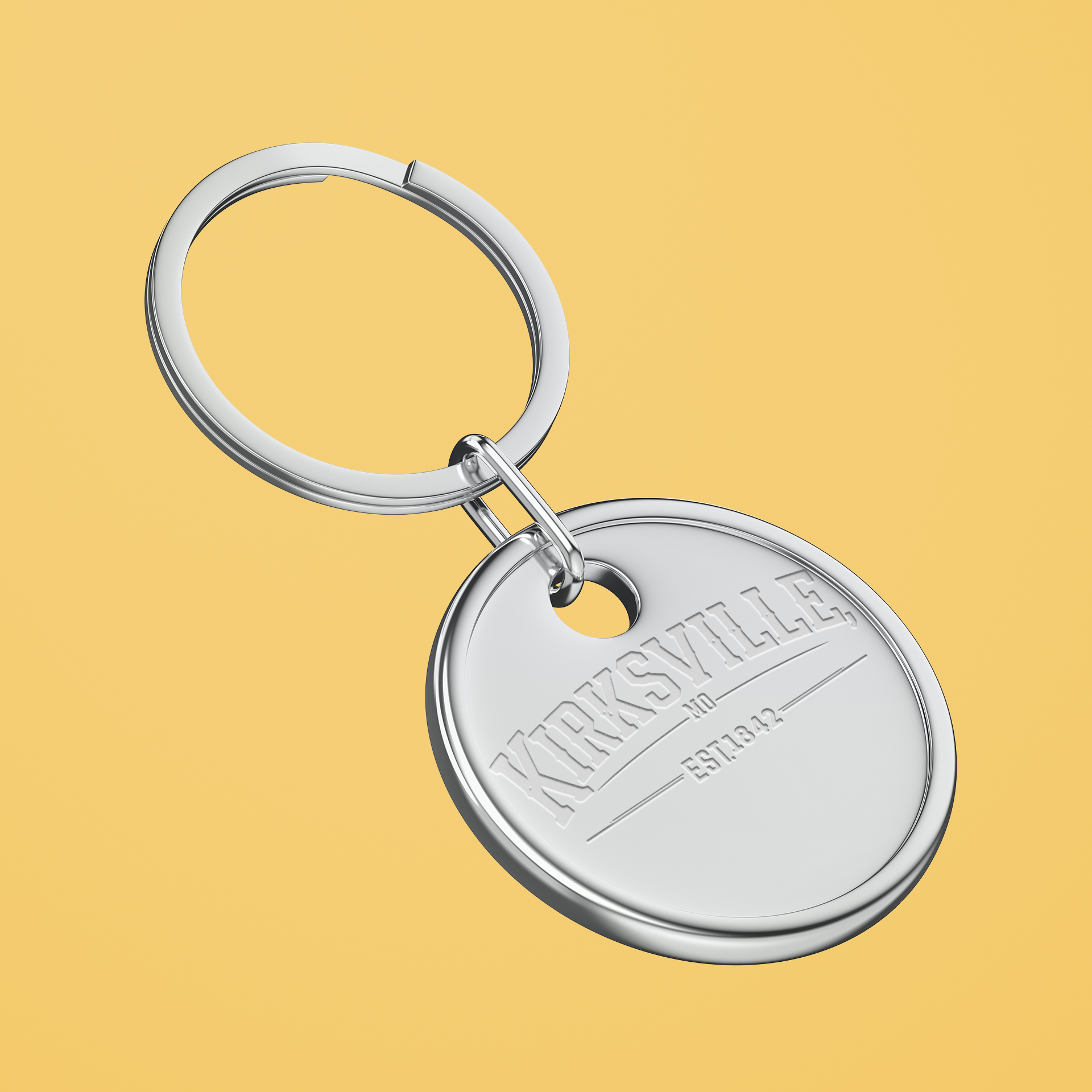 Kirksville, MO Custom Keychain – Local Engraved Souvenir | Silver or Leather Options | Vivid Expressions, LLC