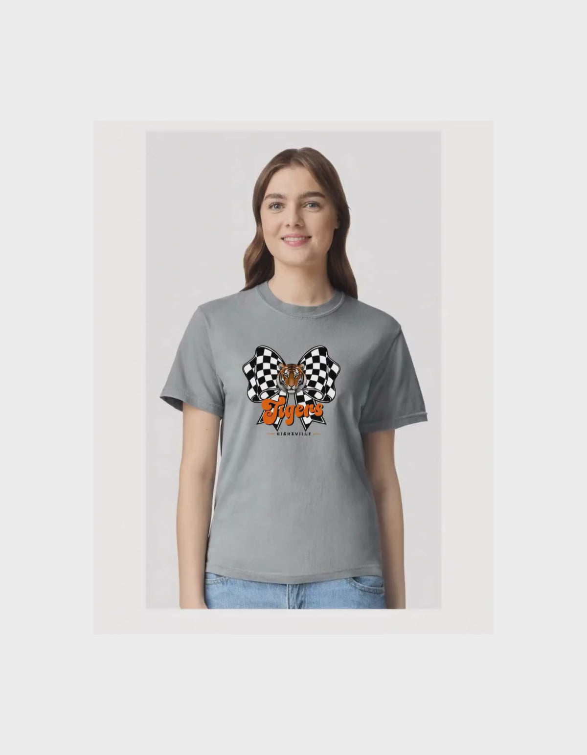 Kirksville Tigers Checkered Bow Spirit Shirt