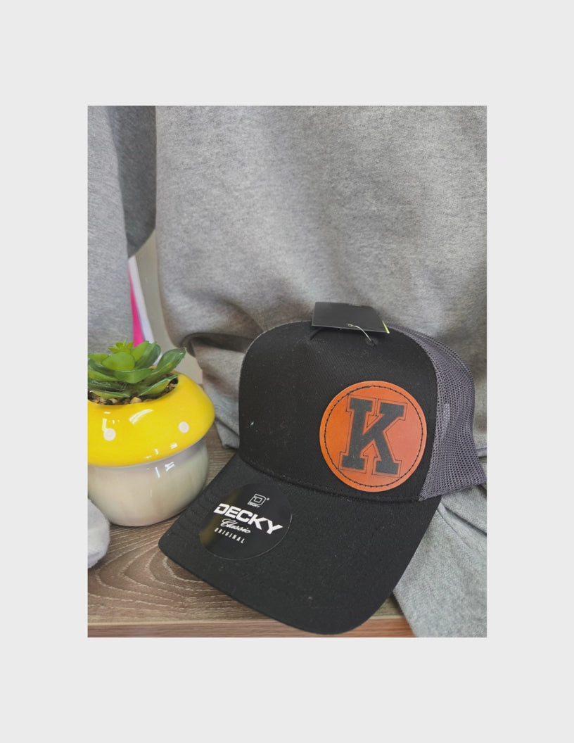 Kirksville K Leather Patch Hat — Decky Trucker