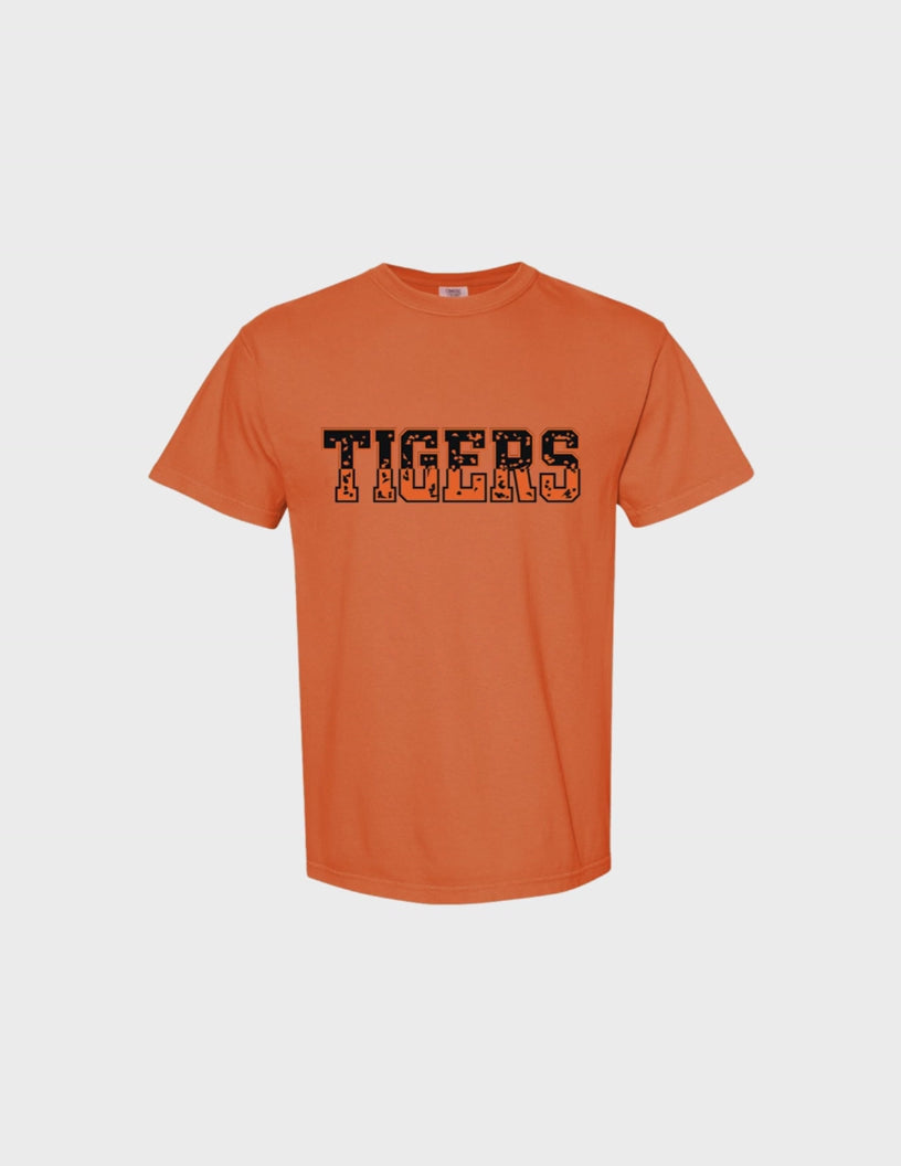 Distressed Tigers Game Day Shirt — Cheetah Print Tee