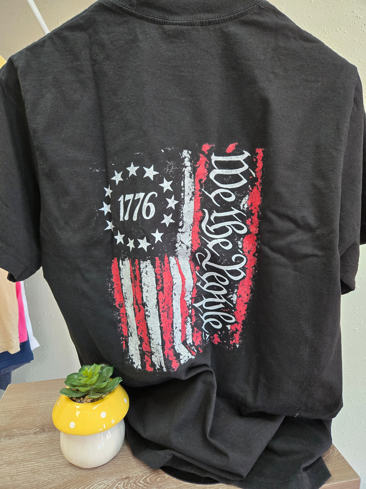 We The People 1776 Flag Tee | Distressed Patriotic Back Graphic