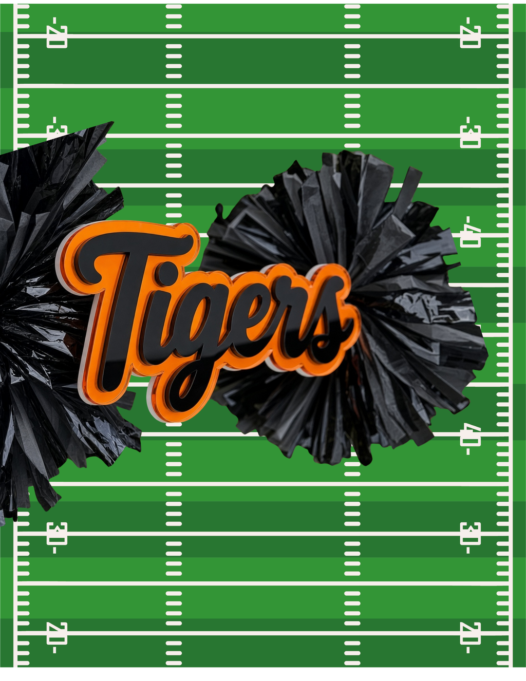 Tigers Cheer Stick — Acrylic Game Day Pom