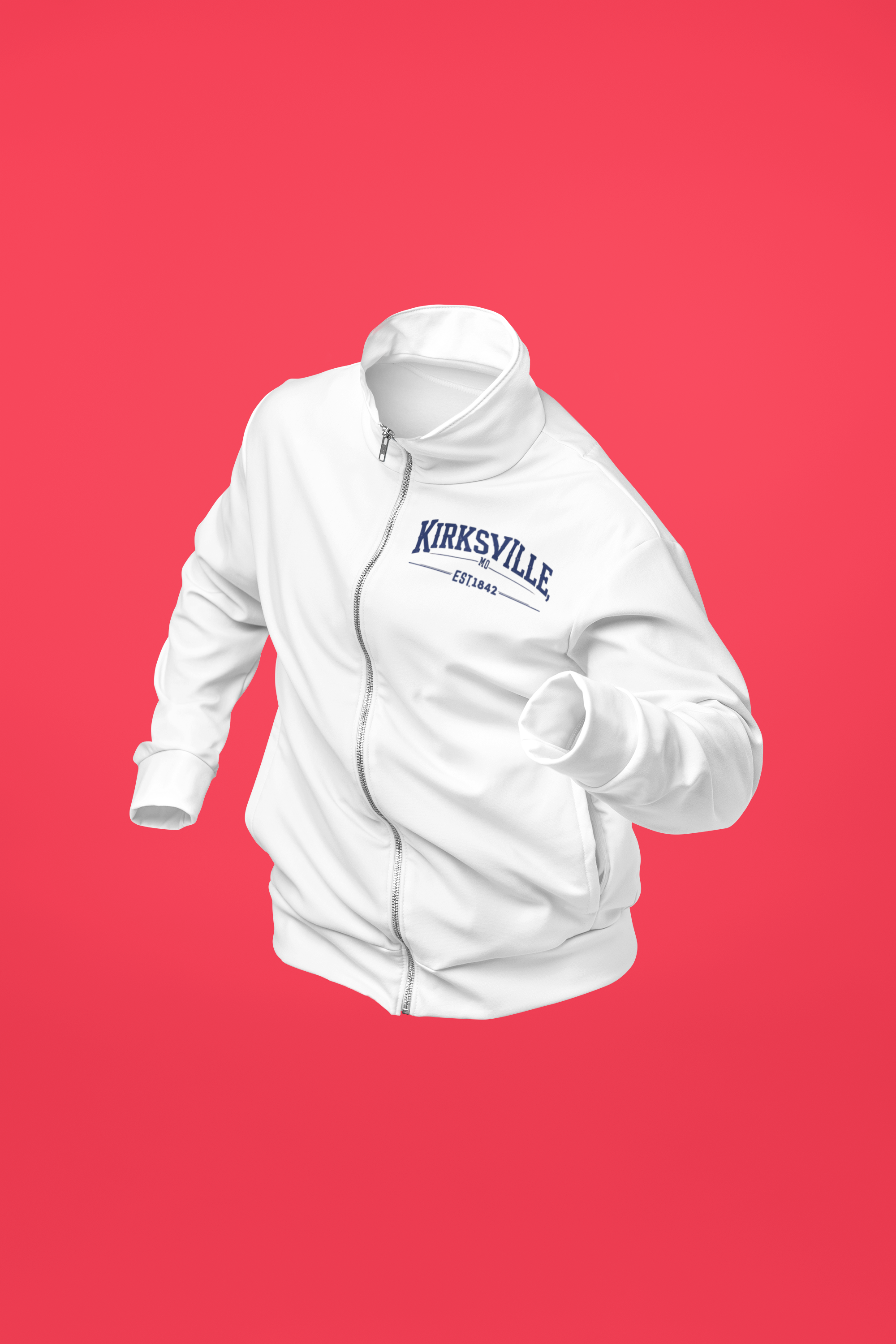Kirksville, MO Lightweight Zip Jacket – Embroidered Poly Blend | Local Business Apparel by Vivid Expressions, LLC