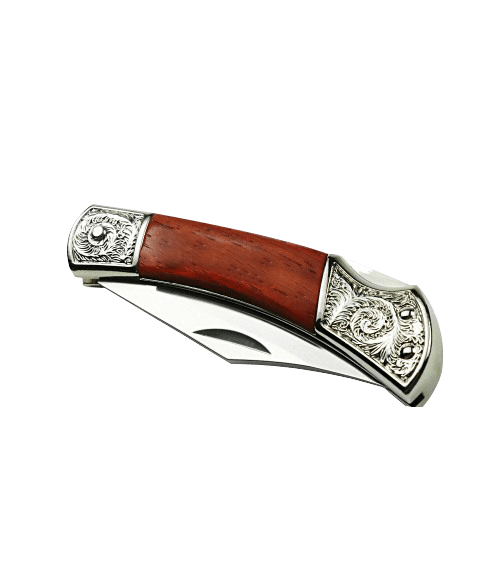 Engraved Rosewood Pocket Knife – Custom Laser Engraving | Stainless Steel Gift by Vivid Expressions, LLC